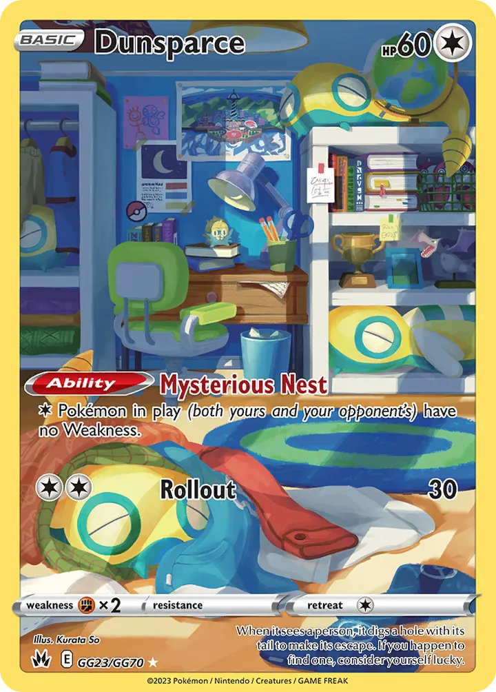 Crown Zenith 英語版 Dunsparce GG23 カード表面