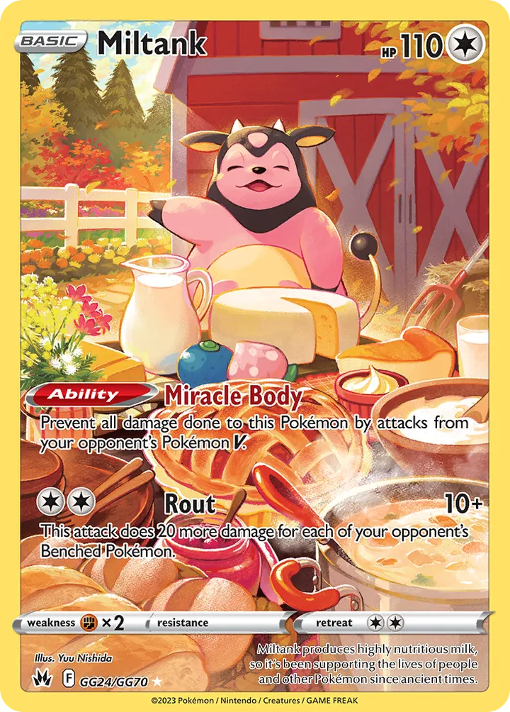Crown Zenith 영어판 Miltank GG24 카드 앞면