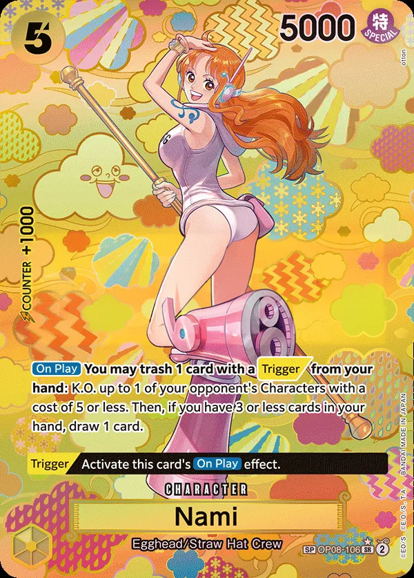 Two Legends 英語版 Nami OP08-106 · パラレル 2 カード表面
