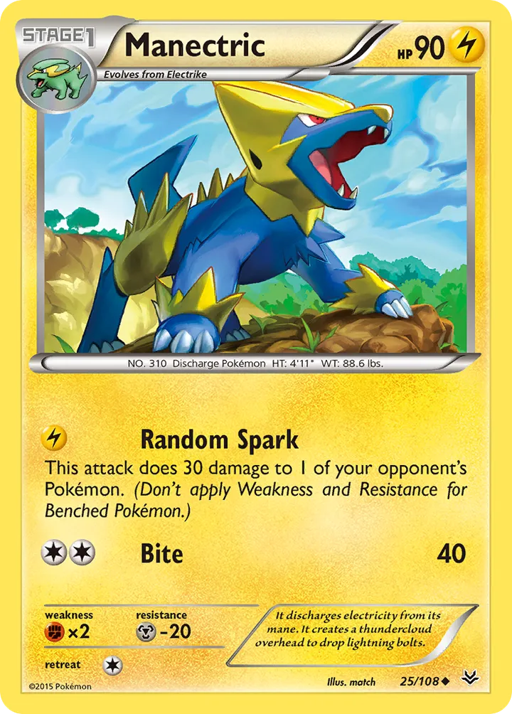XY—Roaring Skies 英語版 Manectric 25 カード表面