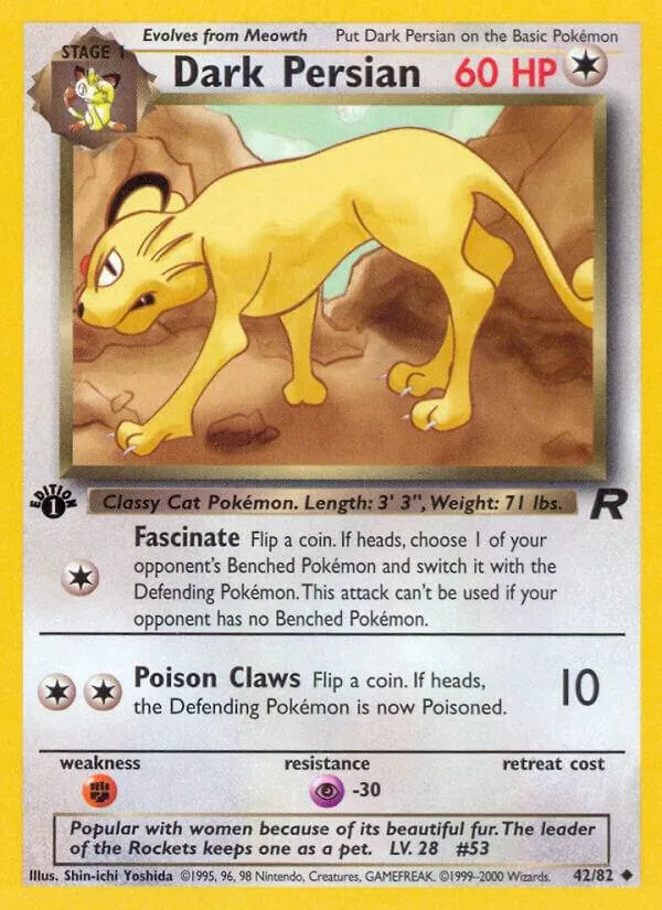 Team Rocket 영어판 Dark Persian 42 카드 앞면