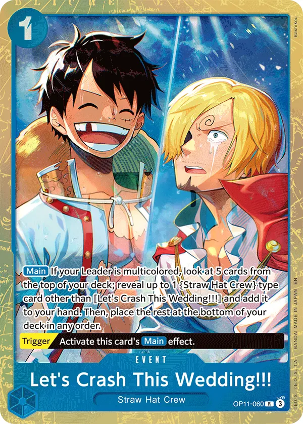 Front of Let's Crash This Wedding!!! OP11-060 · Parallel, A Fist of Divine Speed English