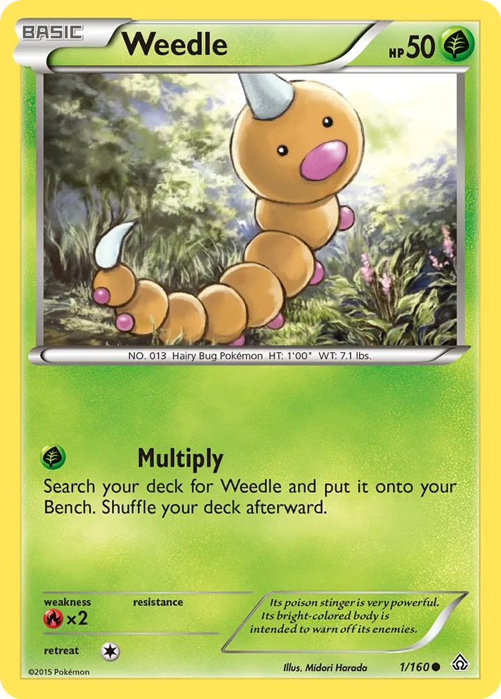 XY—Primal Clash 영어판 Weedle 1 카드 앞면