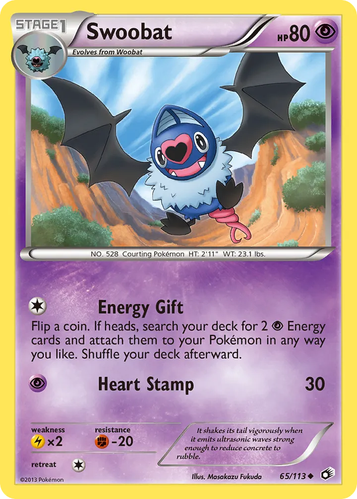 Black & White—Legendary Treasures 英語版 Swoobat 65 カード表面