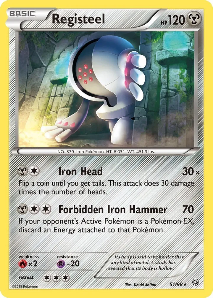XY—Ancient Origins 영어판 Registeel 51 카드 앞면