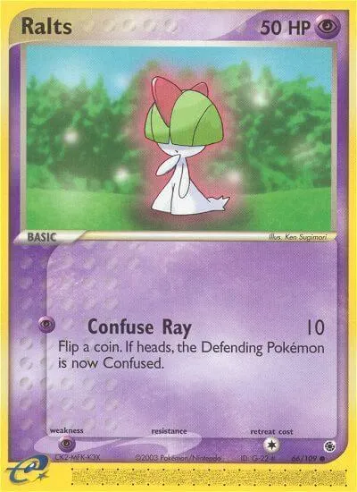 EX Ruby & Sapphire 영어판 Ralts 66 카드 앞면
