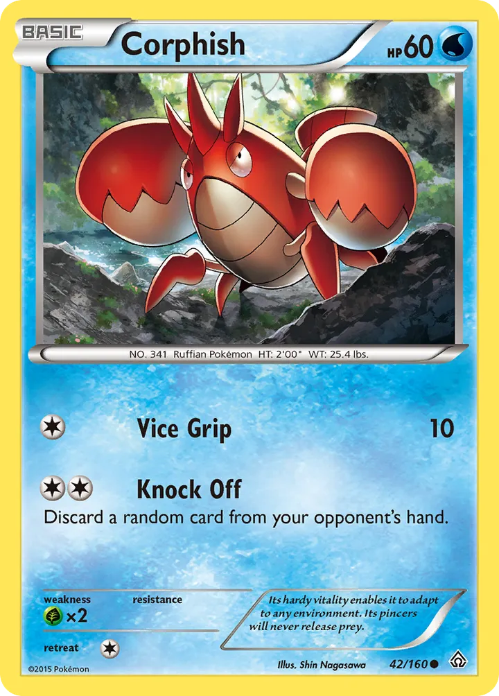 XY—Primal Clash 英語版 Corphish 42 カード表面