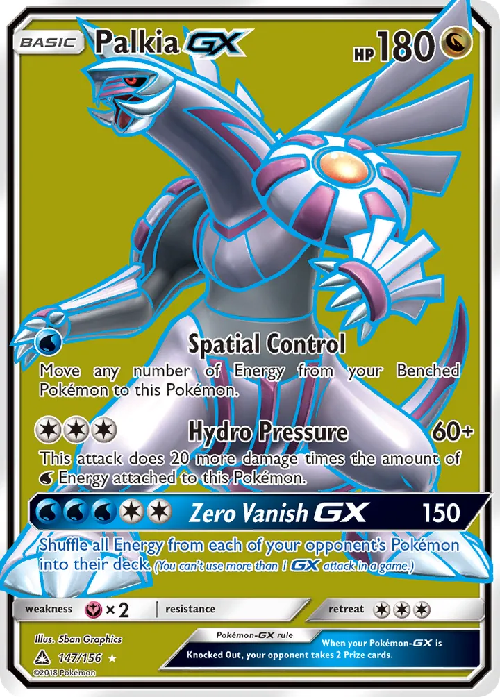 Sun & Moon—Ultra Prism 英語版 Palkia-GX 147 カード表面