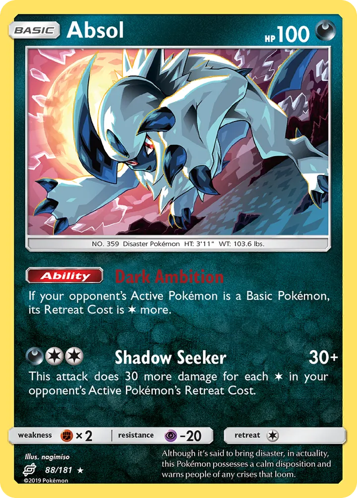 Sun & Moon—Team Up 英語版 Absol 88 カード表面