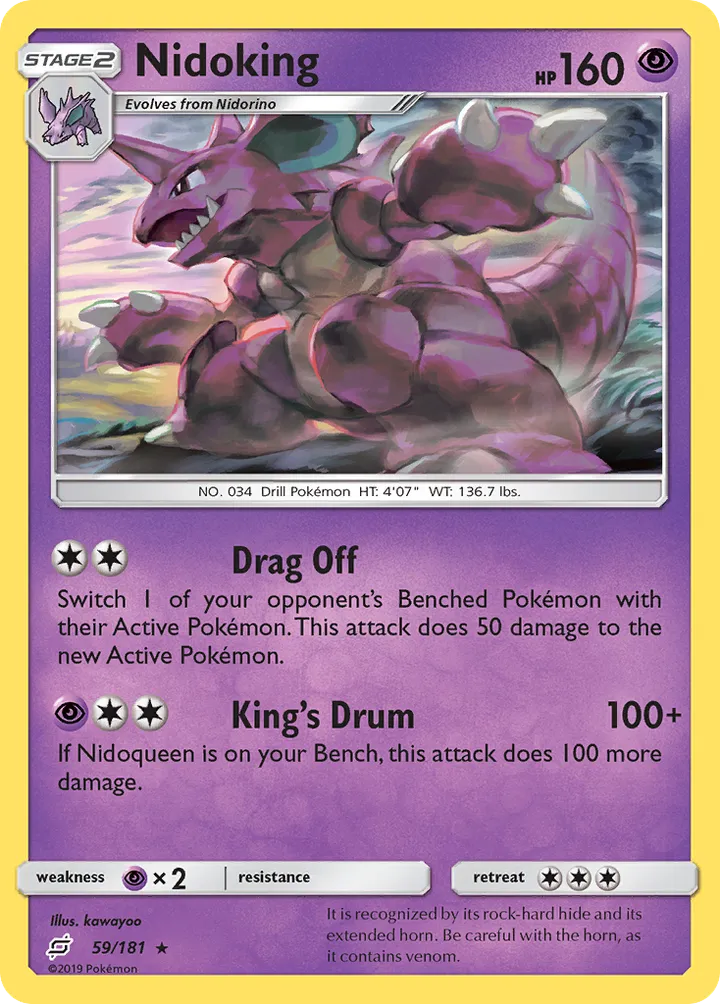 Sun & Moon—Team Up 英語版 Nidoking 59 カード表面