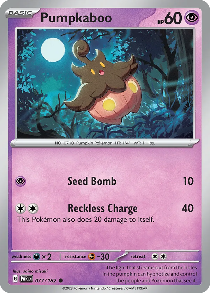 Front of Pumpkaboo 77, Scarlet & Violet—Paradox Rift English