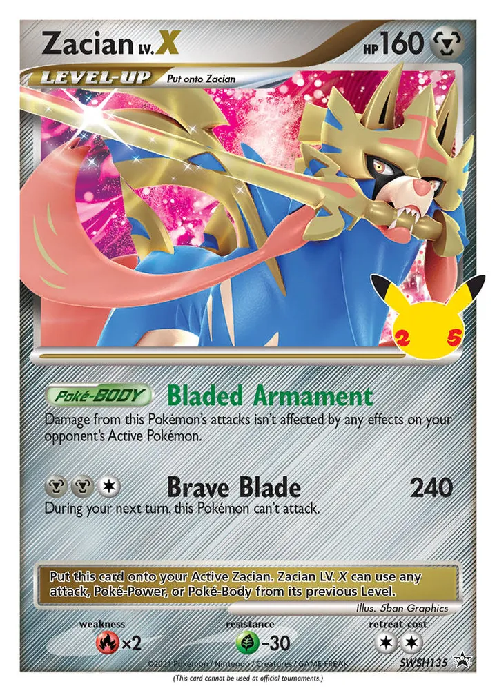 SWSH Black Star Promos 英語版 Zacian LV.X SWSH135 カード表面