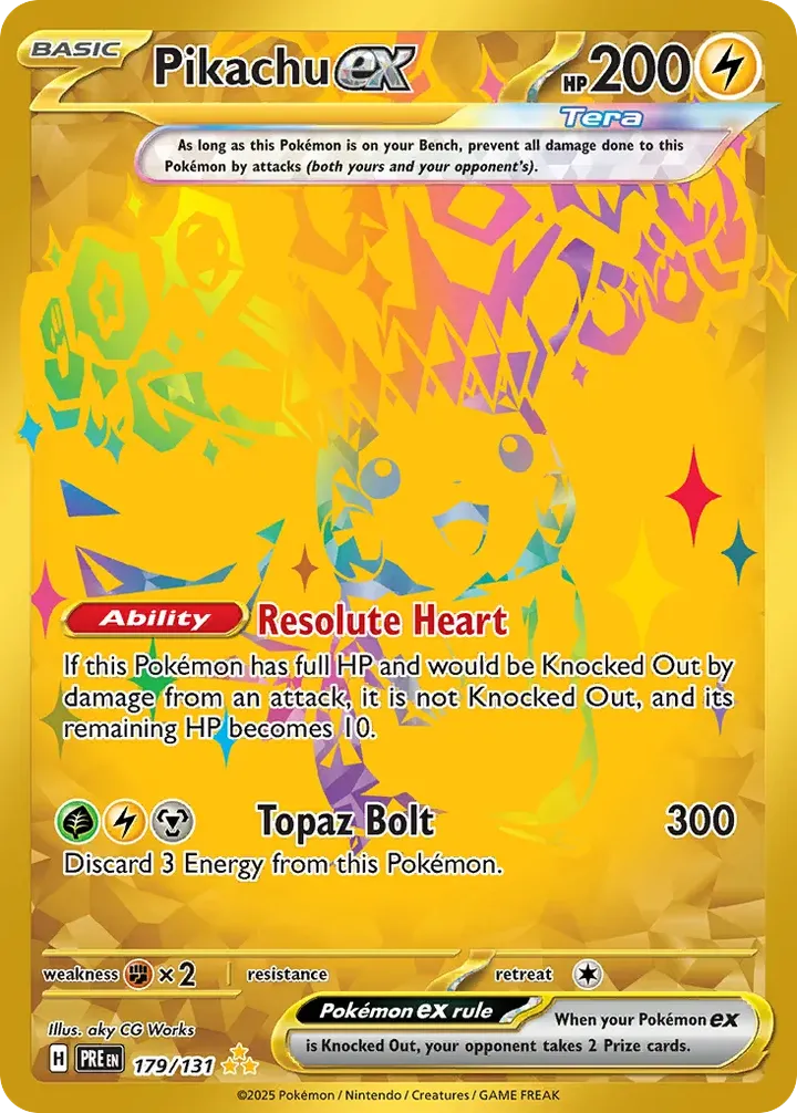 Scarlet & Violet—Prismatic Evolutions 영어판 Pikachu ex 179 카드 앞면