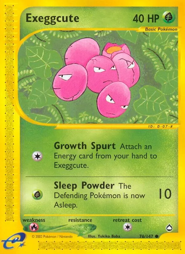 Aquapolis 英語版 Exeggcute 76 カード表面