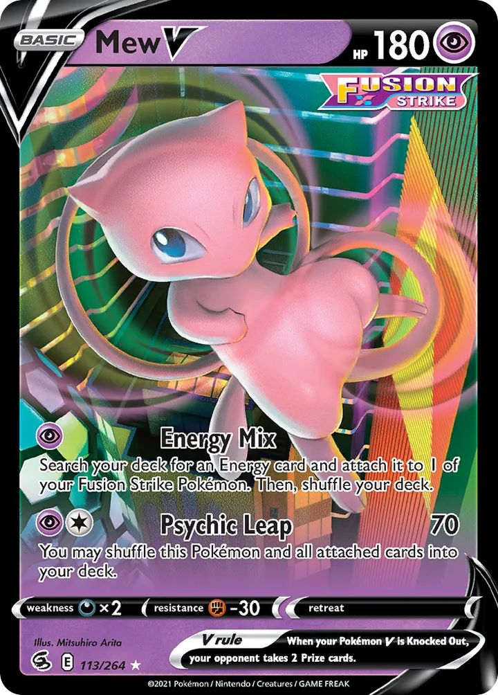 Sword & Shield—Fusion Strike 영어판 Mew V 113 카드 앞면