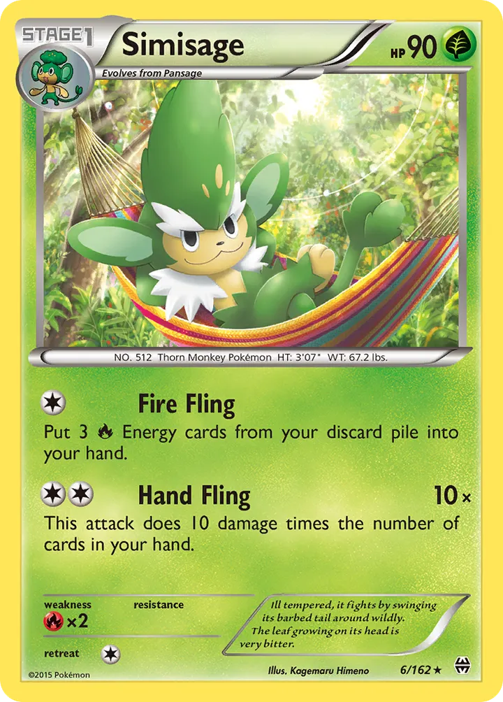 XY—BREAKthrough 英語版 Simisage 6 カード表面
