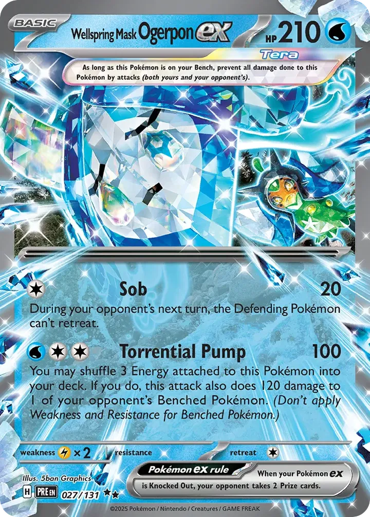 Scarlet & Violet—Prismatic Evolutions 영어판 Wellspring Mask Ogerpon ex 27 카드 앞면
