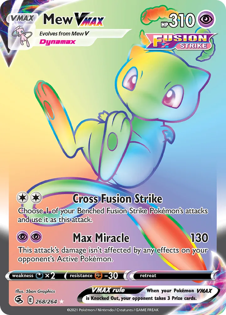 Sword & Shield—Fusion Strike 영어판 Mew VMAX 268 카드 앞면