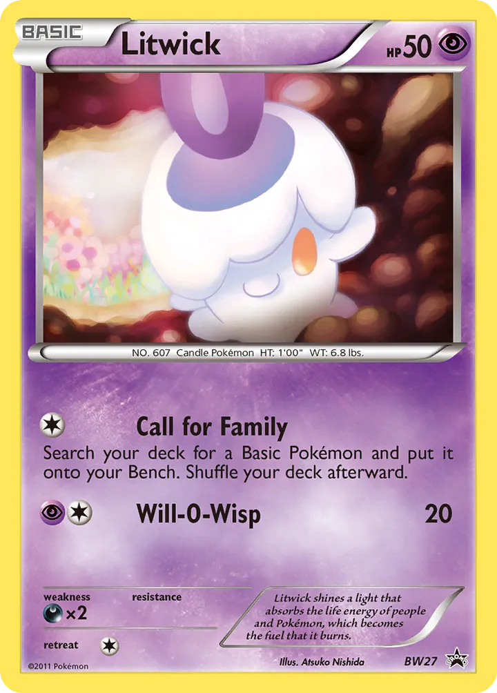 BW Black Star Promos 英語版 Litwick BW27 カード表面