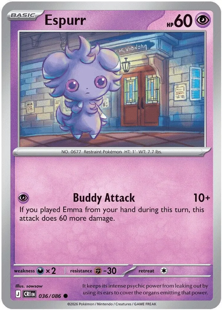 Mega Evolution—Chaos Rising 英語版 Espurr 36 カード表面