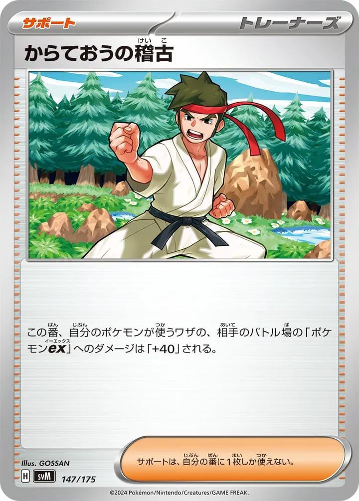 Front of Black Belt's Training 147, スタートデッキGenerations(ピカチュウex・カビゴンex/ルギアex・バンギラスex/カイオーガex・バシャーモex/ディアルガex・ルカリオex/レシラムex・モロバレルex/ゼルネアスex・オンバーンex/カプ・コケコex・ミミッキュex/ザシアンex・マホイップex/コライドンex・パルデアドオーex、全9種) Japanese