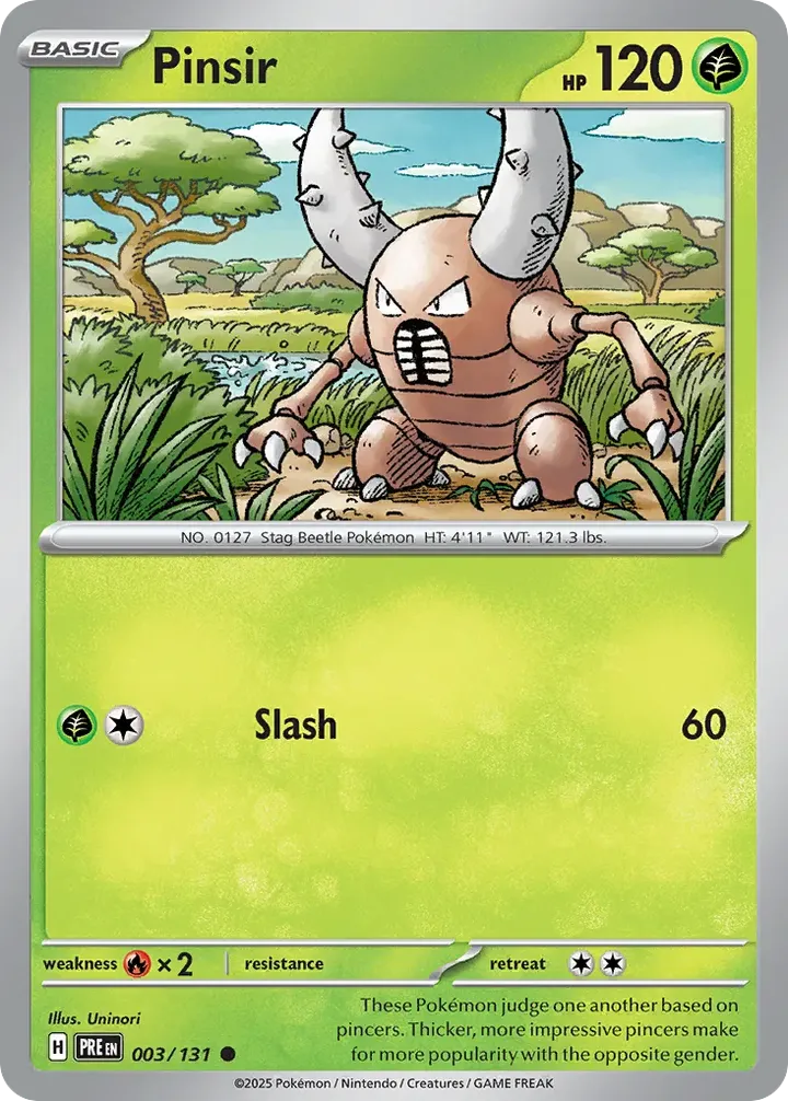 Scarlet & Violet—Prismatic Evolutions 영어판 Pinsir 3 카드 앞면
