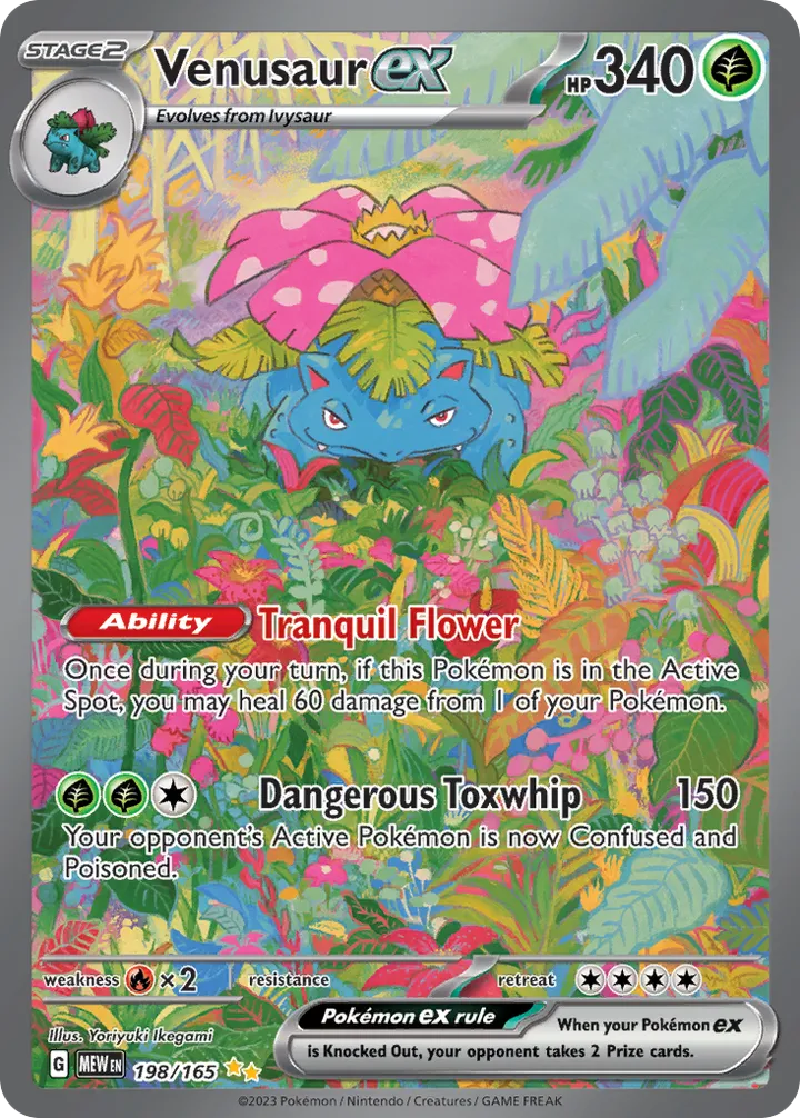 Scarlet & Violet—151 英語版 Venusaur ex 198 カード表面