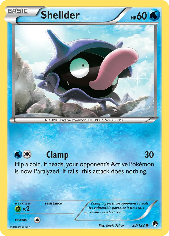 XY—BREAKpoint 英語版 Shellder 23 カード表面