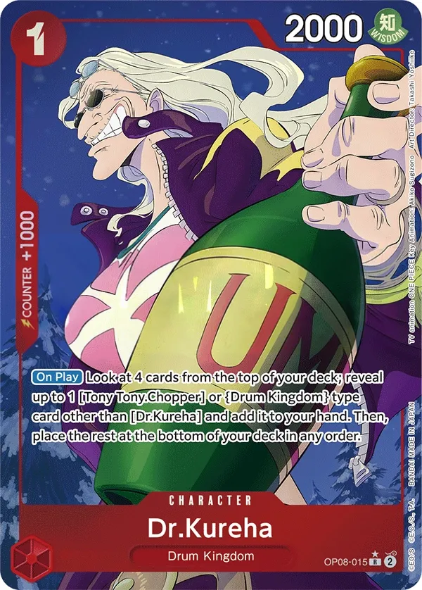 Two Legends 영어판 Dr.Kureha OP08-015 · 패럴렐 카드 앞면