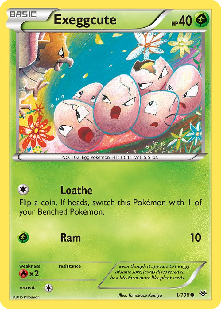 XY—Roaring Skies 영어판 Exeggcute 1 카드 앞면