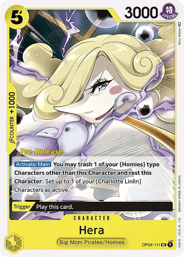 Kingdoms of Intrigue 英語版 Hera OP04-111 · プレリリース カード表面