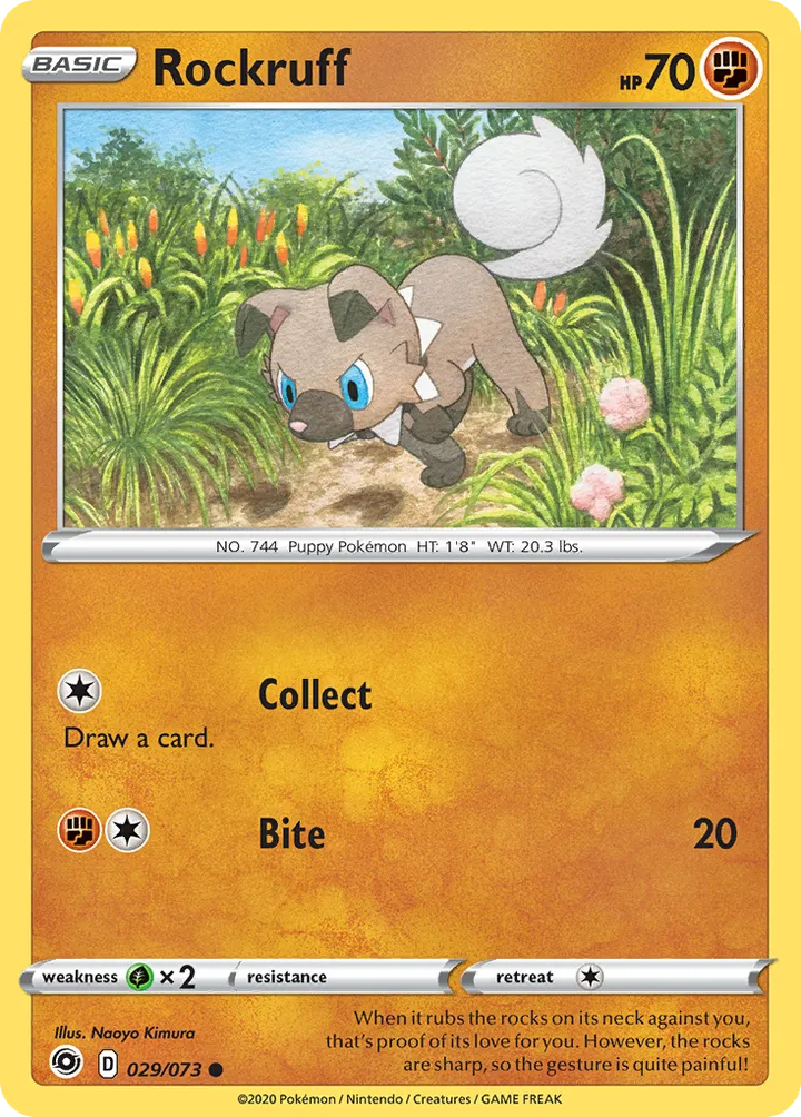 Champion's Path 영어판 Rockruff 29 카드 앞면