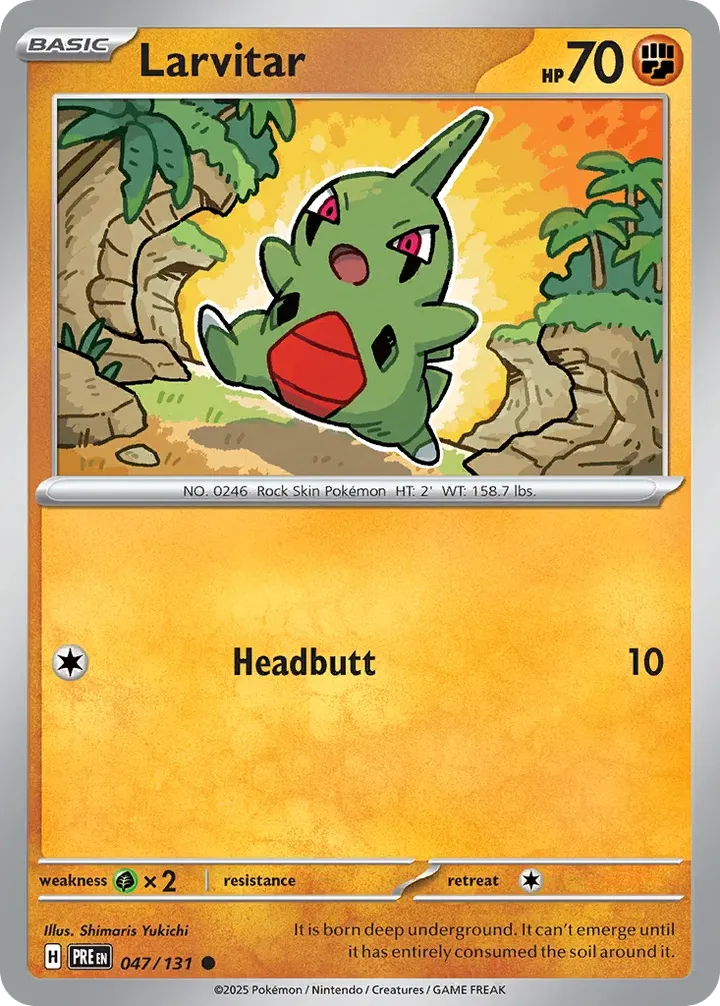Scarlet & Violet—Prismatic Evolutions 英語版 Larvitar 47 カード表面