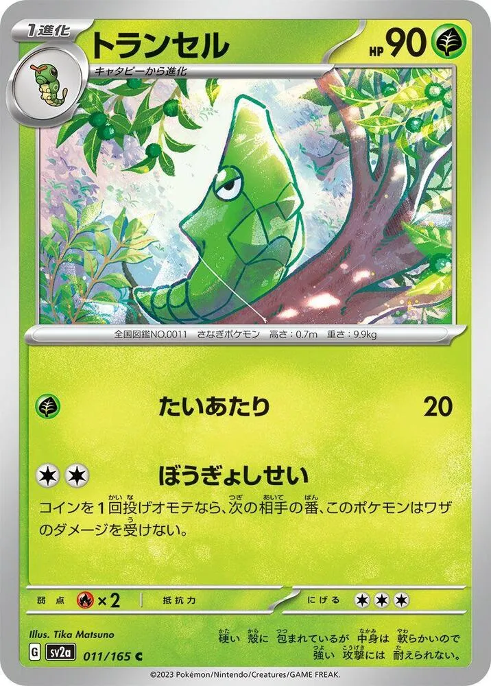 ポケモンカード151 일본판 トランセル 11 카드 앞면