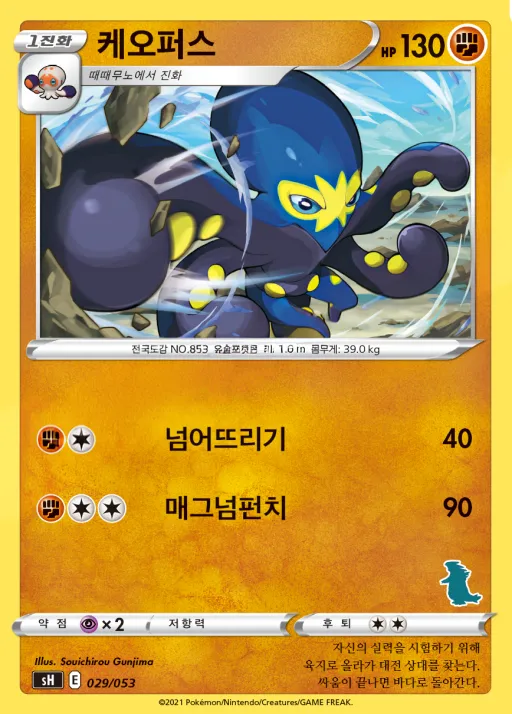 소드&실드 「패밀리 포켓몬 카드 게임」 韓国語版 케오퍼스 29 カード表面