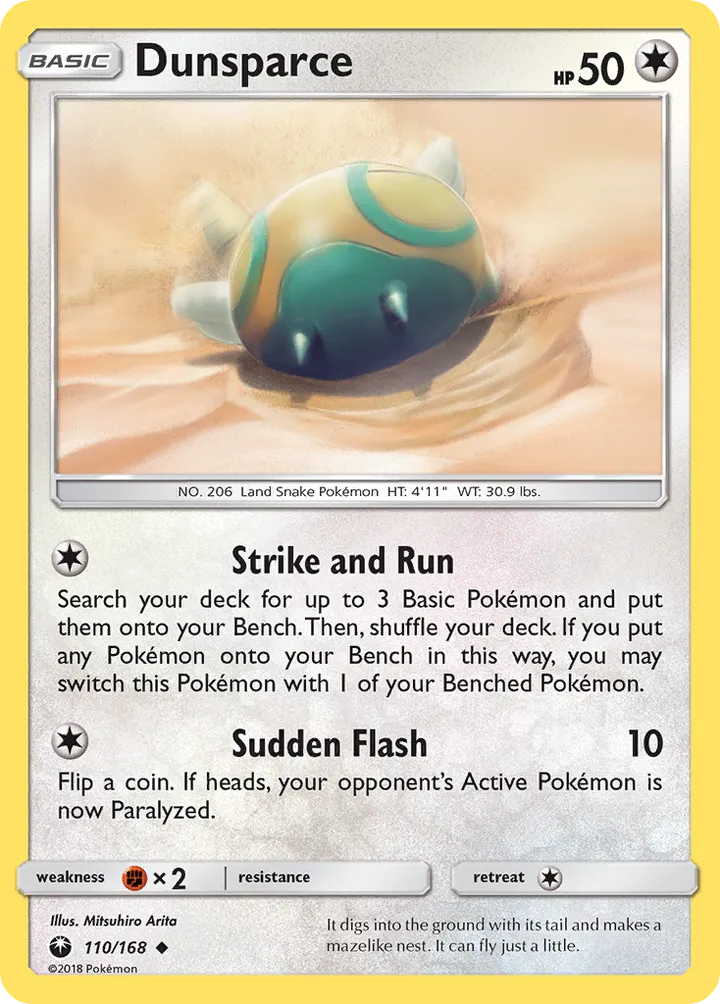 Sun & Moon—Celestial Storm 영어판 Dunsparce 110 카드 앞면