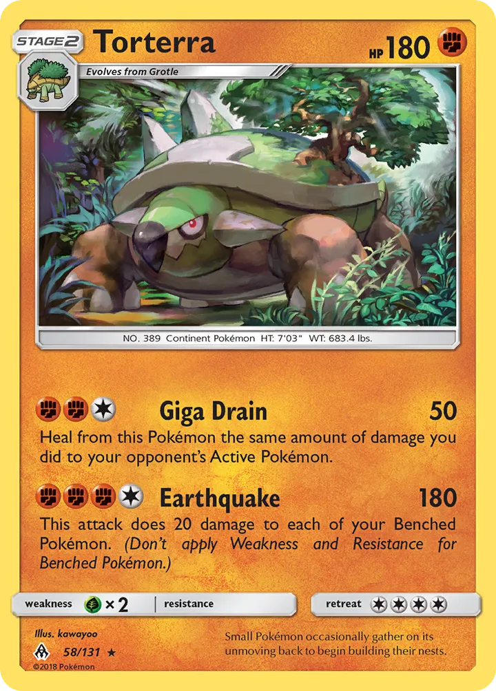 Sun & Moon—Forbidden Light 영어판 Torterra 58 카드 앞면