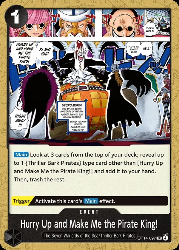The Azure Sea's Seven 英語版 Hurry Up and Make Me the Pirate King! OP14-097 カード表面