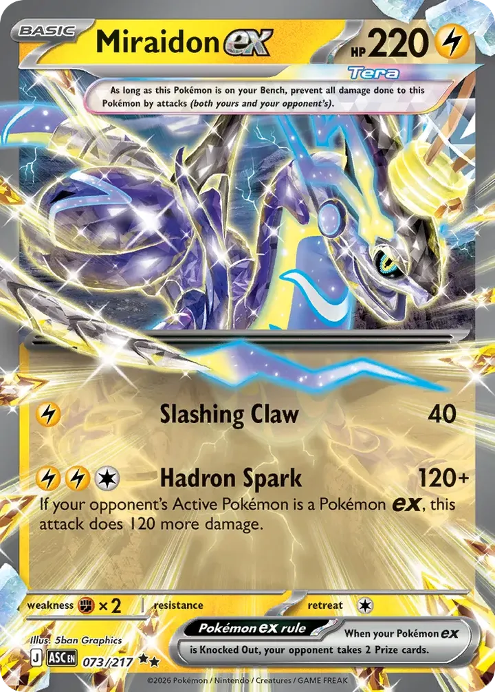 Mega Evolution—Ascended Heroes 英語版 Miraidon ex 73 カード表面