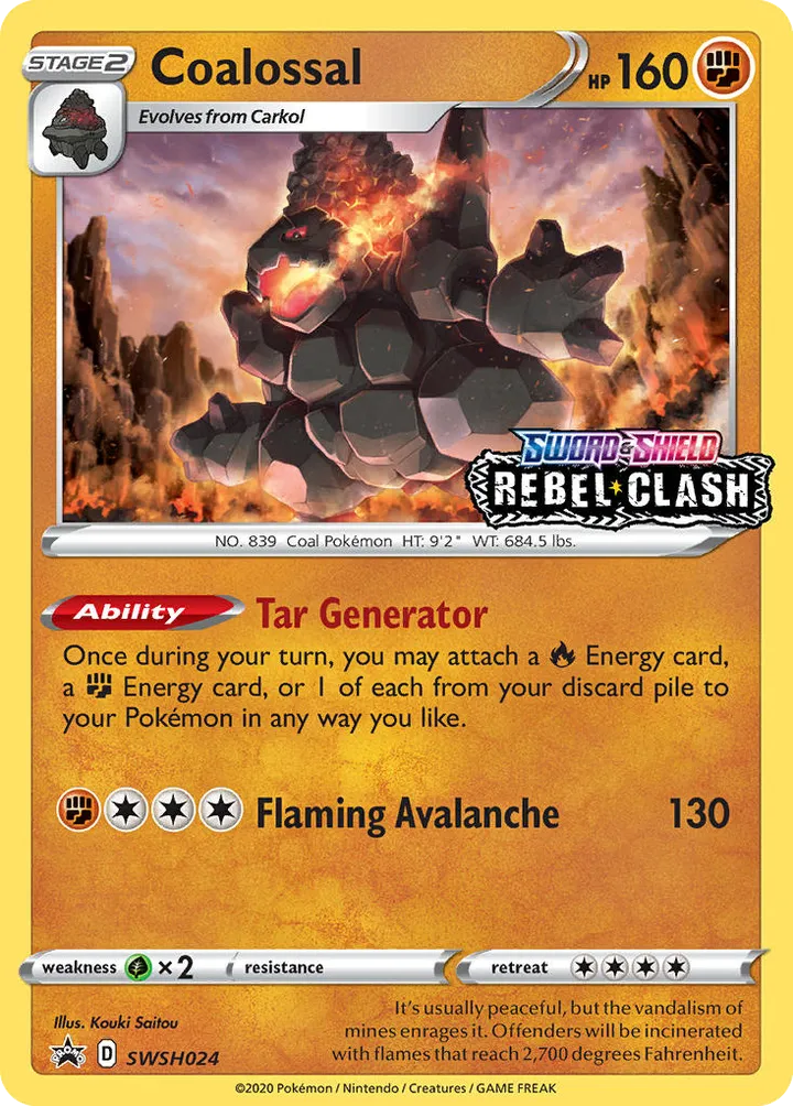 SWSH Black Star Promos 영어판 Coalossal SWSH024 카드 앞면