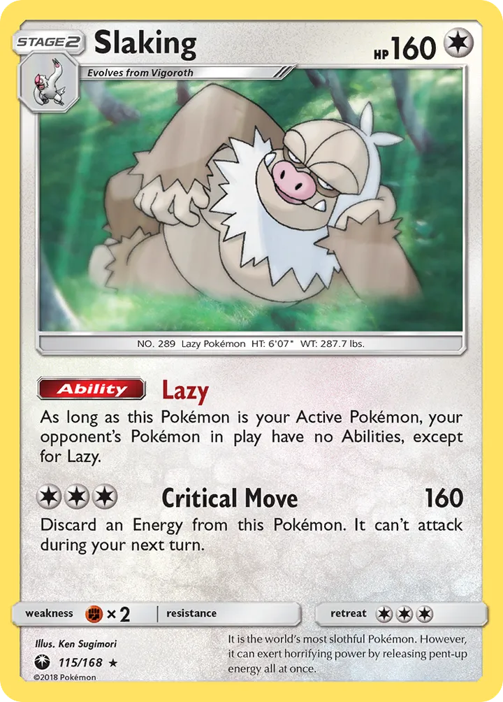 Sun & Moon—Celestial Storm 영어판 Slaking 115 카드 앞면