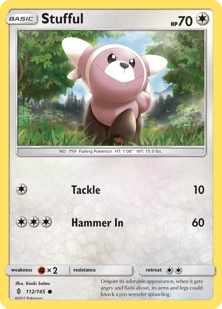 Sun & Moon—Guardians Rising 영어판 Stufful 112 카드 앞면