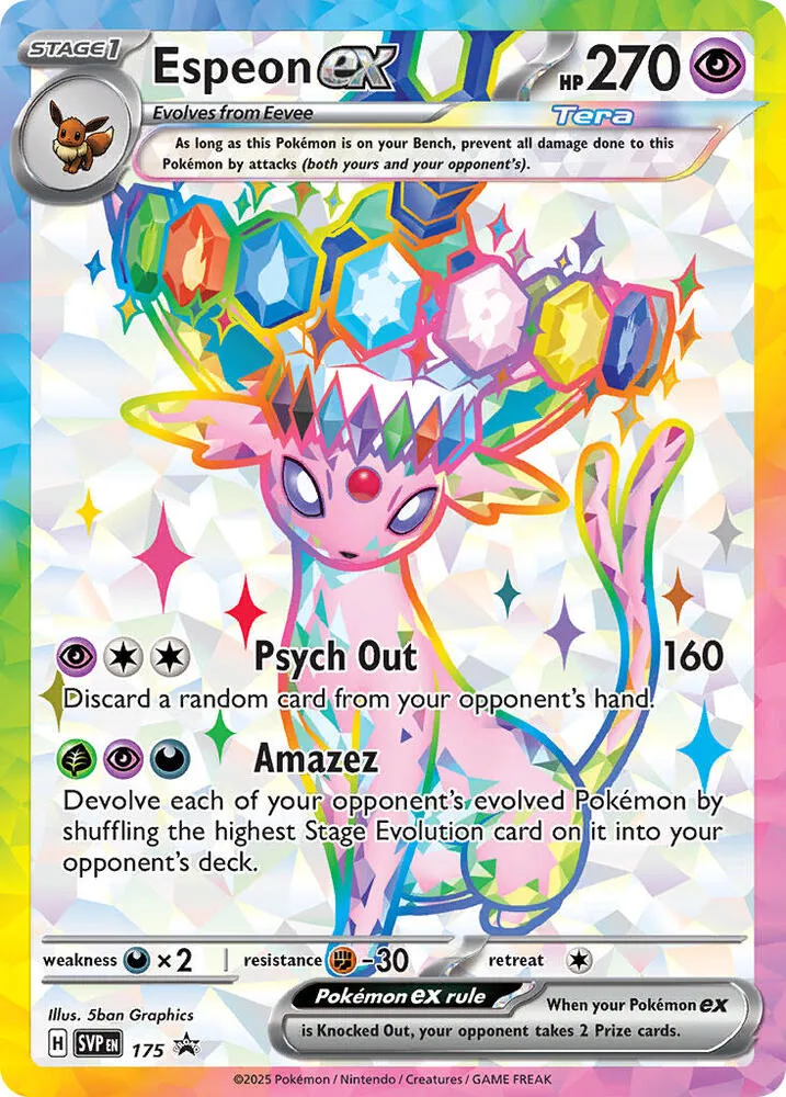SVP Black Star Promos 영어판 Espeon ex SVP 175 카드 앞면