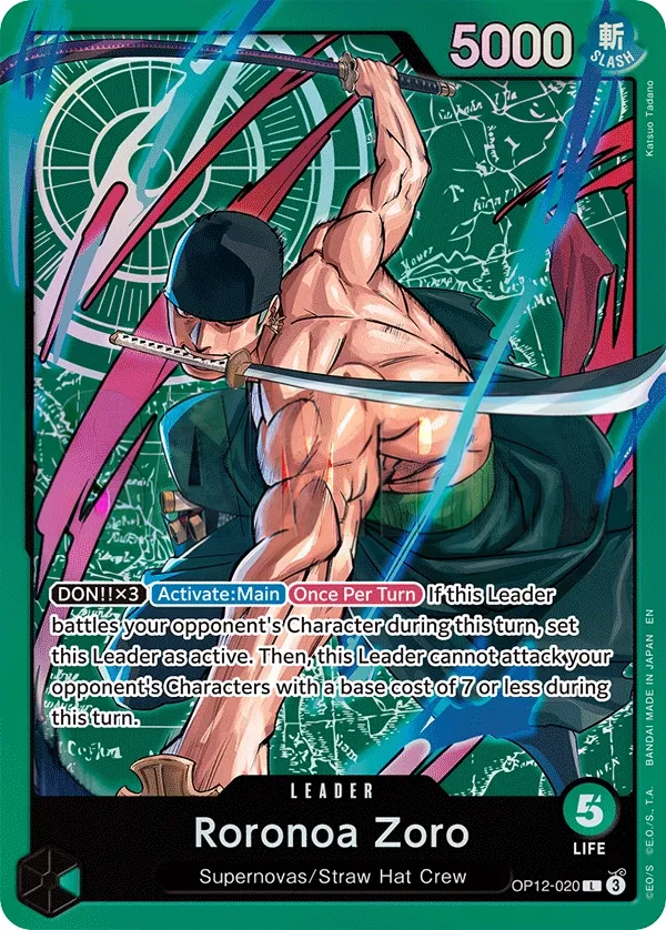 Legacy of the Master 영어판 Roronoa Zoro OP12-020 · 패럴렐 3 카드 앞면
