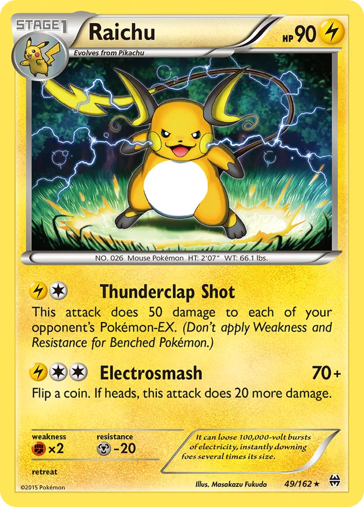 XY—BREAKthrough 영어판 Raichu 49 카드 앞면