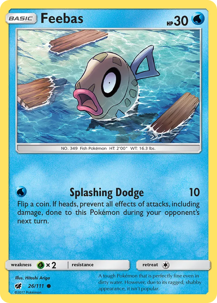 Sun & Moon—Crimson Invasion 영어판 Feebas 26 카드 앞면