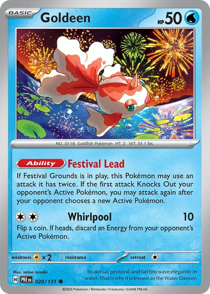 Scarlet & Violet—Prismatic Evolutions 영어판 Goldeen 20 카드 앞면