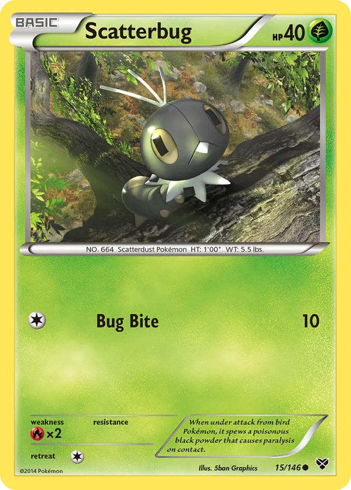XY 영어판 Scatterbug 15 카드 앞면