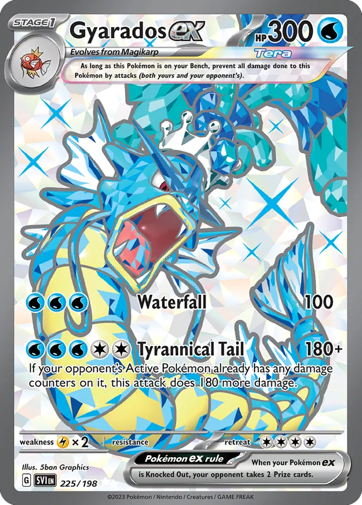Scarlet & Violet 영어판 Gyarados ex 225 카드 앞면