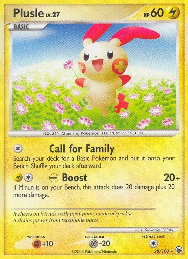 Front of Plusle 28, Diamond & Pearl—Majestic Dawn English